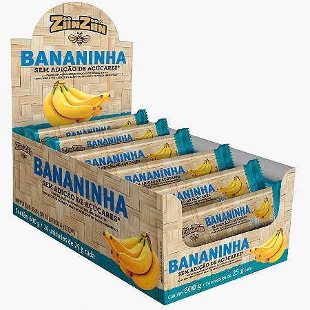 DISPLAY DE BANANINHA SEM ADIÇÃO DE AÇÚCAR - CONTÉM 24 UNIDADES DE 25g CADA