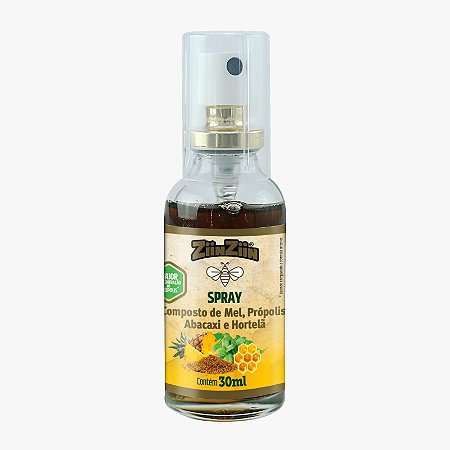 SPRAY- COMPOSTO DE MEL, PRÓPOLIS, ABACAXI, E HORTELÃ 30 ML