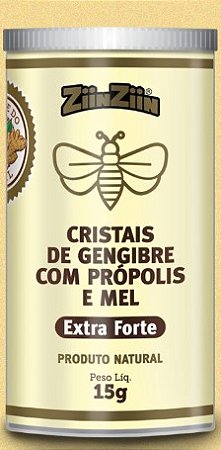 CRISTAIS DE GENGIBRE COM PRÓPOLIS E MEL 15g (UNIDADE)