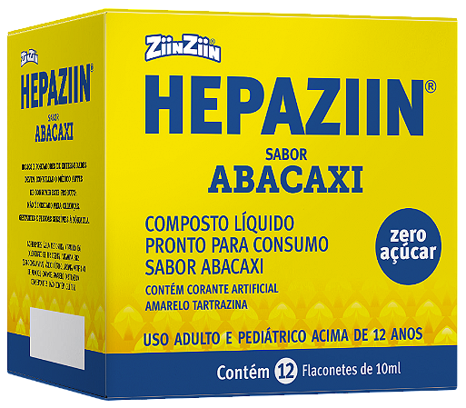 HEPAZIIN ABACAXI ZERO AÇUCAR 10 ML (contém 12 unidades)