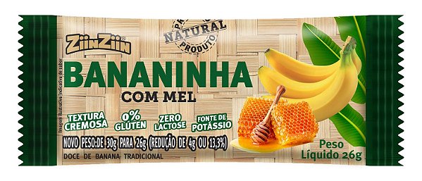 Bananinha com Mel  4 Unidades de 26g cada