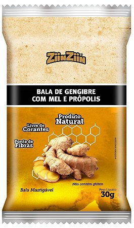 Bala de Gengibre mastigável 3 pacotinhos de 30g cada