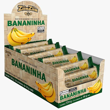 DISPLAY DE BANANINHA COM AÇÚCAR - CONTÉM 24 UNIDADES DE 30g CADA