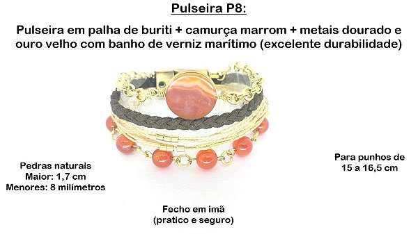 Pulseira Ágata de Fogo | Santa Palha