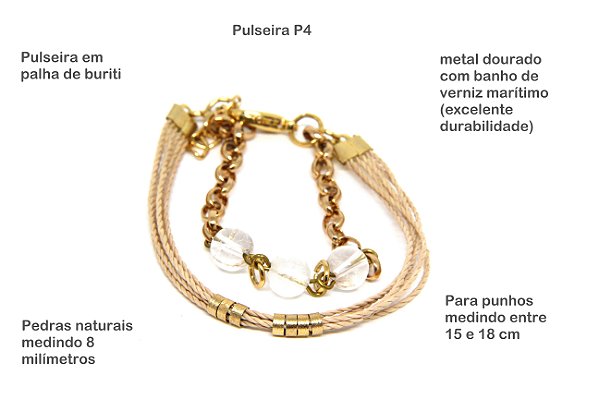 Pulseira Quartzo Cristal | Limpeza Energética | Santa Palha