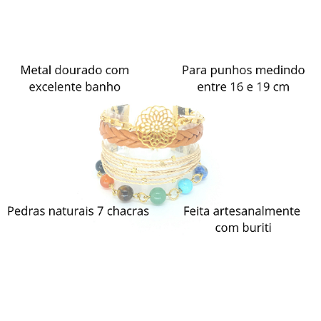 Maxi Pulseira Mandala 7 Chakras - Santa Palha Eco Acessórios