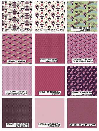 TECIDO COLEÇÃO ORIENTAL FABRICART 1/2 METRO