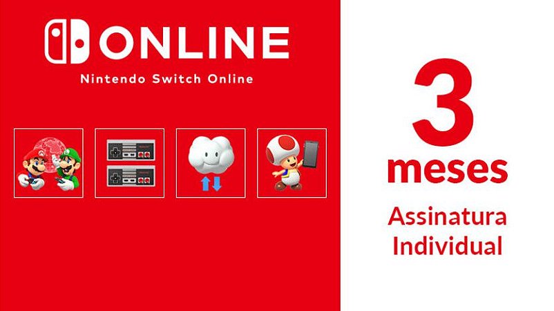 Cartão Nintendo Switch Online 3 Meses Envio Imediato