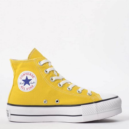 Tênis Cano Alto Plataforma All Star Lift Hi Amarelo Vivo 6120 - Loja Beaver | Loja Virtual