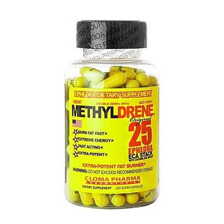 METHYLDRENE 25 EPHEDRA ECA STACK - 100 CÁPSULAS - CLOMA PHARMA LABORATORIES (IMPORTADO)