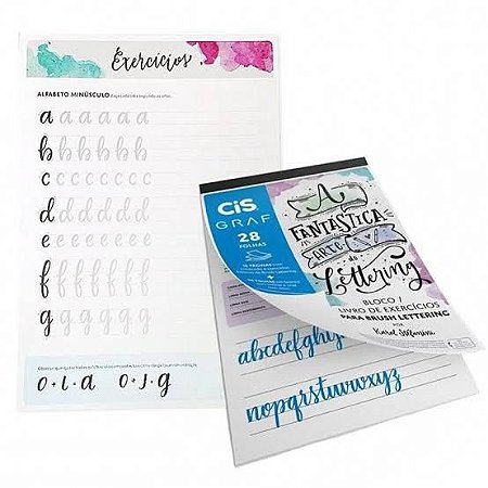 Bloco de Exercícios lettering Cis A4