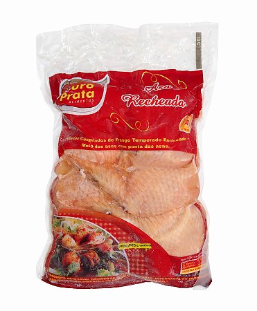 ASA DESOSSADA RECHEADA COM PRESUNTO E QUEIJO - OURO PRATA - 600g