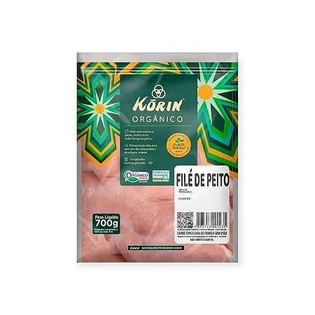 FILE DE PEITO DE FRANGO ORGÂNICO - 700g - KORIN