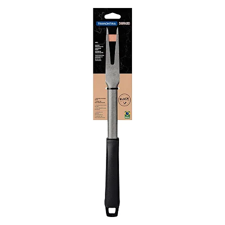 Garfo Trinchante Tramontina Churrasco Black com Lâmina em Aço Inox e Cabo de Polipropileno Preto