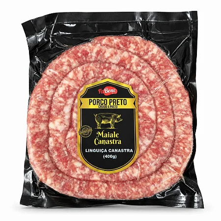 LINGUIÇA CANASTRA FINA PORCO PRETO - 400G - FABENE