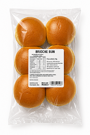 PÃO BURGER BRIOCHE 6un - BREAD MAKER