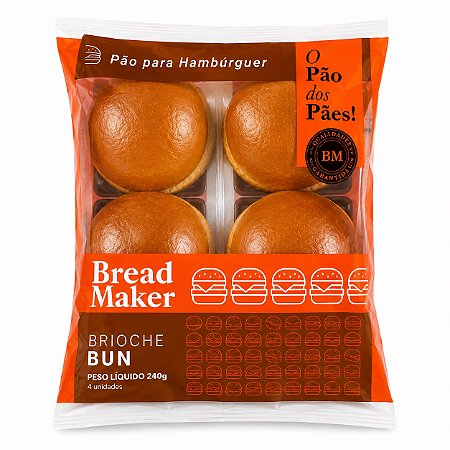 PÃO BURGER BRIOCHE 4un - BREAD MAKER