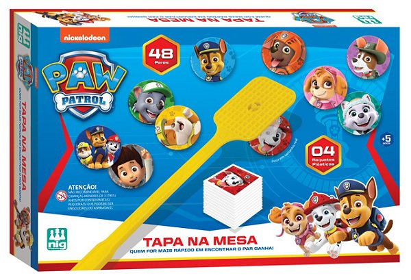 Jogo de Tabuleiro Infantil Tapa na Mesa Patrulha Canina