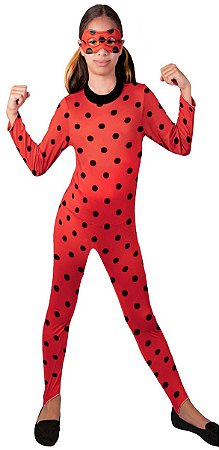 Fantasia Ladybug Infantil Original Luxo com Máscara e Ioiô