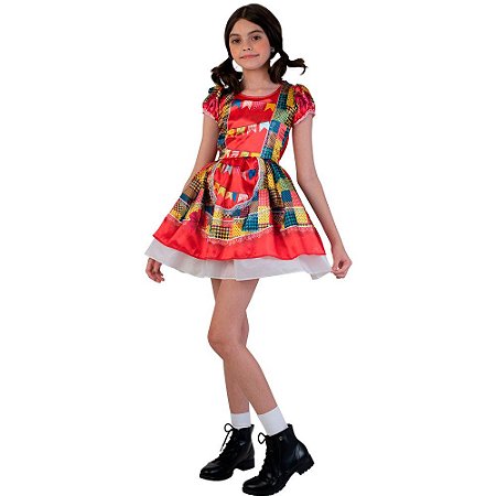 Vestido Festa Junina Infantil Caipira Roupa Dança Quadrilha