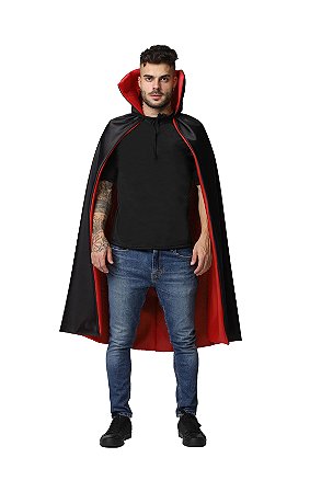 Fantasia Drácula Vampiro Halloween Adulto Roupa e Capa Luxo - 7