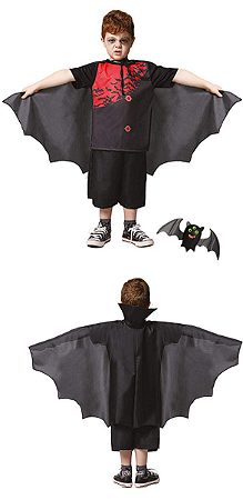 Fantasia Capa Morcego Vampiro Herói Halloween Infantil Criança Natal  Carnaval, fantasia de vampiro infantil simples 