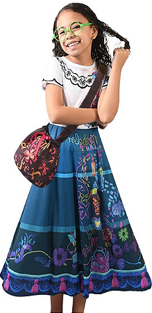 Fantasia Mirabel Infantil Vestido Encanto Disney + Acessório