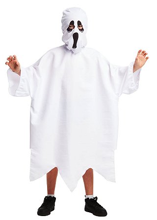 Fantasia Infantil Roupa Menino Fantasma Halloween C/ Máscara