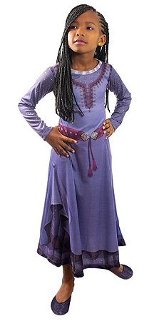 Fantasia Asha Wish Disney Vestido Infantil Princesa Original