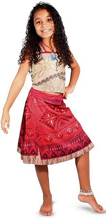 Fantasia Moana 2 Infantil Original Disney Acompanha Colar