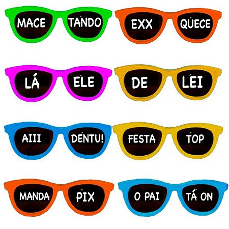 Kit 10 Óculos Escuro Festa Frases Divertida Balada Casamento