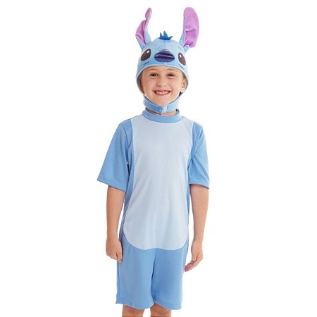 Fantasia Stitch Infantil Original Disney Macacão com Capuz