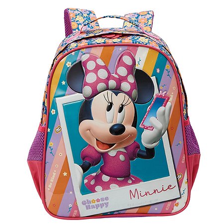 Mochila Minnie Rosa Infantil Original Disney Escolar 2026