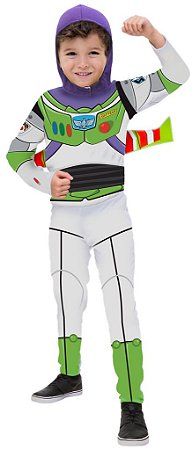 Fantasia Buzz Lightyear Toy Story 4 Infantil Roupa Oficial Disney Com Asas e Gorro Macacão Longo