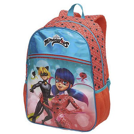 Mochila Infantil Ladybug Feminina Oficial Miraculous Escolar Coleção 2020 Modelo Acqua da Pacific