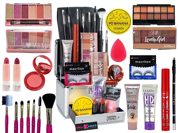 Maleta De Maquiagem Completa Profissional Ruby Rose Ultra Top