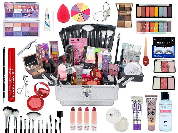 Maleta De Maquiagem Completa Ruby Rose Super Essencial Moderna