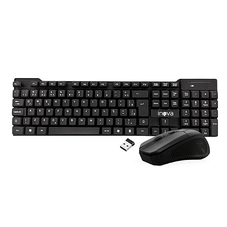 Teclado e Mouse Wireless Inova Key-8388 Preto