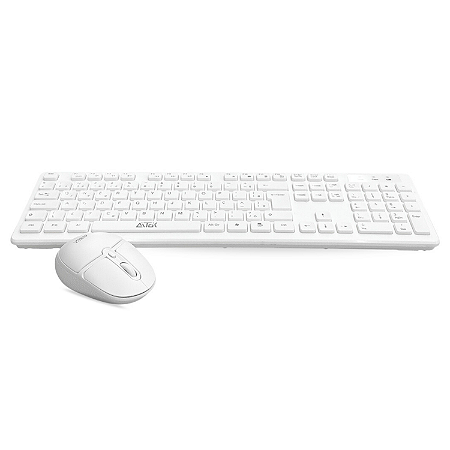 KIT TECLADO E MOUSE AITEK SEM FIO - BRANCO