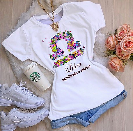 Tshirts feminina poliéster - Libra