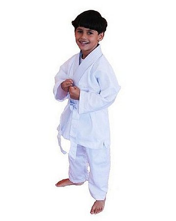 KIMONO REFORÇADO COM FAIXA BRANCA JUDÔ JIU JITSU INFANTIL BRANCO – 1 FIGHT