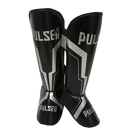 CANELEIRA DE PROTEÇÃO MUAY THAI MMA PRETA IRON PRATA 20 MM PULSER