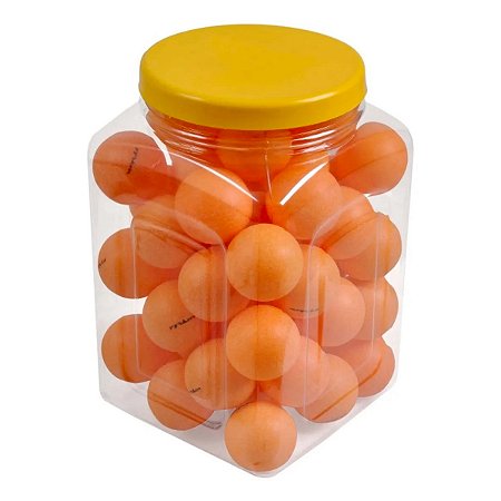 Kit 60 Bolas de Tênis de Mesa Ping Pong ABS 40mm 3 Estrelas Laranja Poker