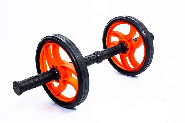 RODA DUPLA EXERCÍCIOS ABDOMINAL PEGADA ABERTA DIÂMETRO 20CM/SUPORTA ATÉ 180KG