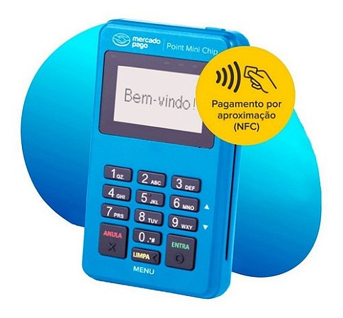 Máquina cartão bluetooth mercado pago point mini 2 NFC frete grátis e nota fiscal
