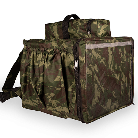 Mochila térmica 45 litros camuflada- Bag Motoboy comporta embalagem até 35cm de diâmetro