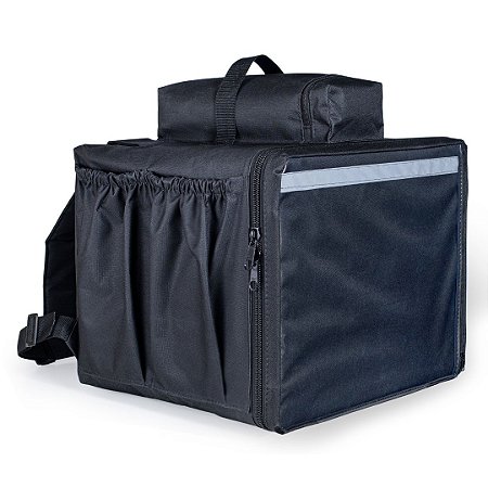Mochila térmica 45 litros preta - Bag Motoboy comporta embalagem até 35cm de diâmetro