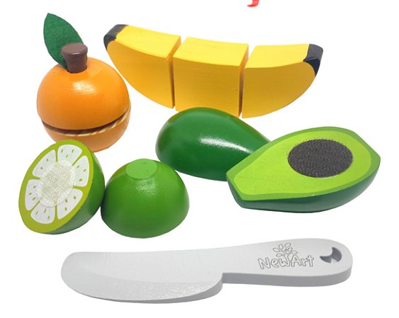 Kit 4 frutinhas banana, abacate, limão e laranja - 3+