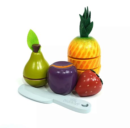 Kit 4 frutinhas abacaxi, ameixa, morango e pera - 3+