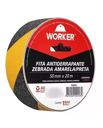 Fita Antiderrapante Zebrada Worker 50mm x 20m